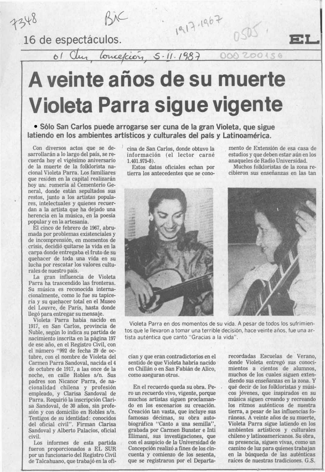 A Veinte A Os De Su Muerte Violeta Parra Sigue Vigente Museo Violeta